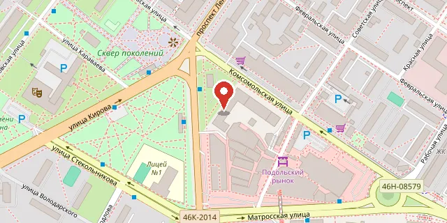 Карта: г. Подольск, ул. Комсомольская, д. 7