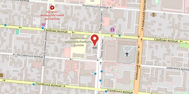 Карта: г. Бердянск, проспект Труда, 20
