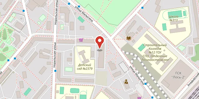 Карта: ул. Малыгина д. 3, корп. 2