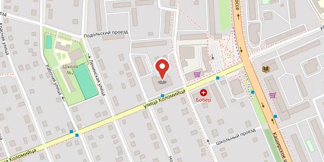 Карта: г. Домодедово, мкр. Центральный, ул. Коломийца, 8